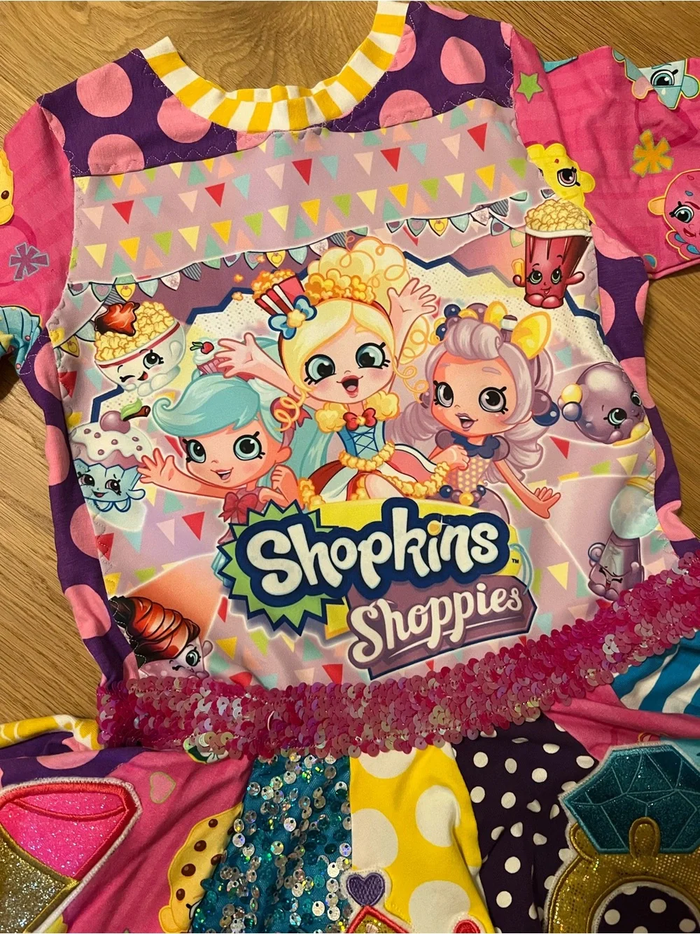 Shopkins Shoppies Colorful Character Party Dress - Pink, Purple & Yellow
